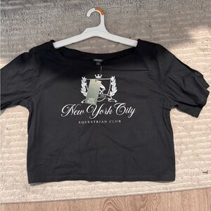 wild fable Black New York City Equestrian Crop Top